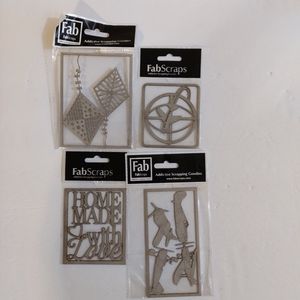 NEW Fanscraps Cardboard Embellishments Lot of 4